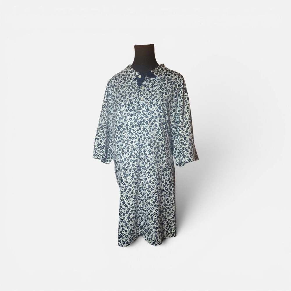 Perry Ellis Men's Pima Cotton Floral Print Polo 2XLT